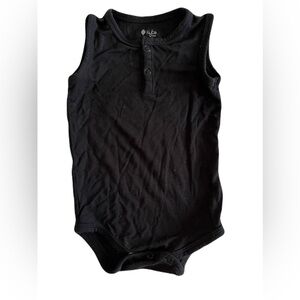 Kyte BABY Black Kids Henley Bodysuit